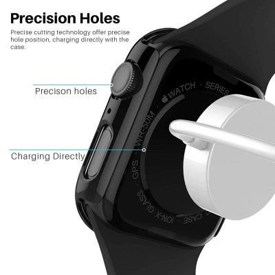 Hard PC Case with Tempered Glass Screen Protector for Apple Watch 4 / 5/ 6/ SE 40mm Hard PC Case with Tempered Glass Screen Protector for Apple Watch 4 / 5/ 6/ SE 40mm